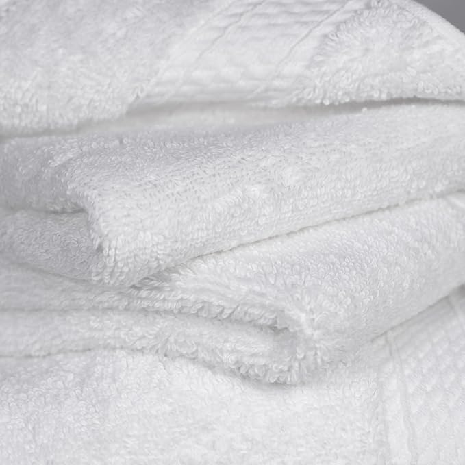 SUPERIOR Egyptian Cotton Ultra Plush & Absorbent, 6 Piece Set, White | Quick Dry, Soft Luxury Towel Set, Bath Essentials, Guest Bath, Spa, 2 Bath, 2 Hand, 2 Face Towels, Madeline Towels