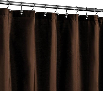 N&Y HOME Fabric Shower Curtain or Liner with Magnets, Brown | Hotel Quality, Washable, Water Repellent, Cloth Shower Curtain with Grommets for Bathroom, Standard Size