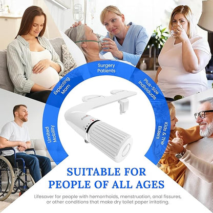 Ultra-Slim Dual-Nozzle Bidet Attachment - Adjustable Cold Water Pressure, Stainless Steel, Hygiene Upgrade, Non-Electric Bidet, (White)
