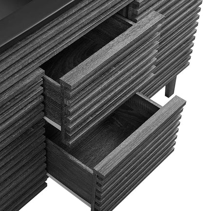 Modway Render 48" Double Bathroom Vanity in Charcoal Black