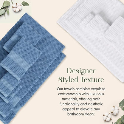 4 Pack 100% Cotton Bath Towels | White Towels | Oeko‑TEX Standard 100 | Soft & Absorbent, Quick‑Dry | Trinity Collection - Bright White