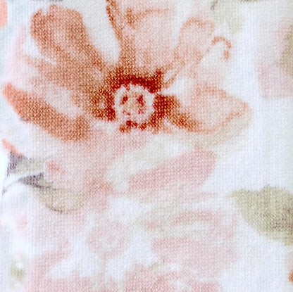 SKL Home Misty Floral Hand Towel Set-2pc, 100% Cotton, Blush | Soft, printed velour. Great for use in the bathroom, kitchen, bar, or any sink space & gifting.