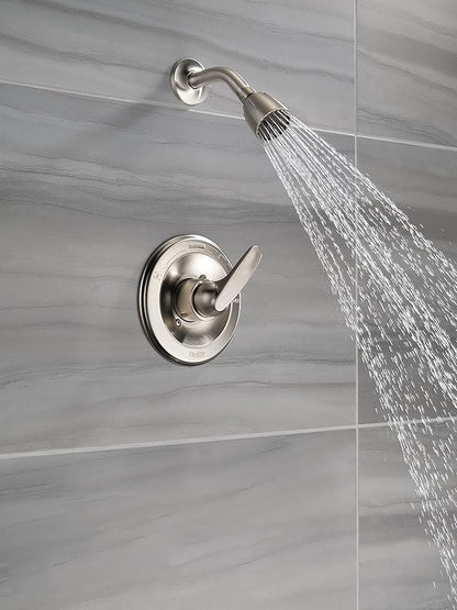 Delta Faucet Foundations 13 Series Single-Function Shower Trim Kit with Single-Spray Shower Head, Stainless BT1321-SS (Valve Not Included)