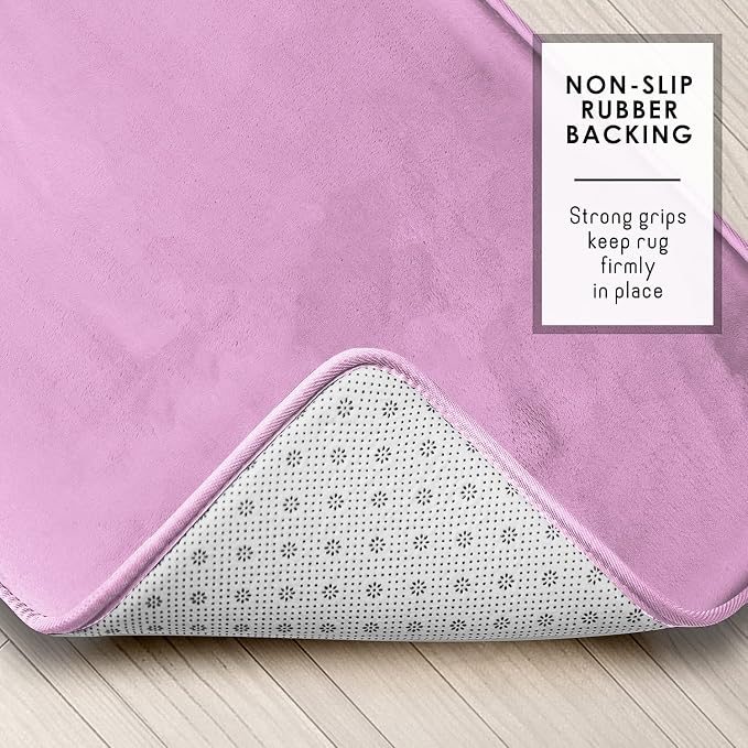 Clara Clark Bathroom Rugs, Velvet Memory Foam Bath Mat, Non-Slip Bath Rugs, Machine Wash, Dries Quickly, Ultra Soft Plush Bath Mats for Bathroom,