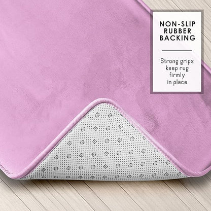 Clara Clark Bathroom Rugs, Velvet Memory Foam Bath Mat, Non-Slip Bath Rugs, Machine Wash, Dries Quickly, Ultra Soft Plush Bath Mats for Bathroom,