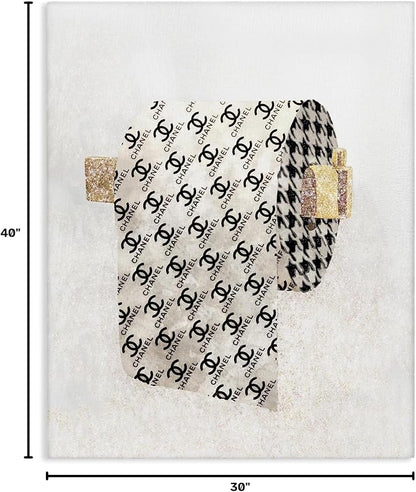 Glam Pattern Toilet Paper, 30 x 40 Inch Canvas Wall Art | Stupell Industries · By Ziwei Li · Ready to hang · Bath and laundry decor · Made in USA