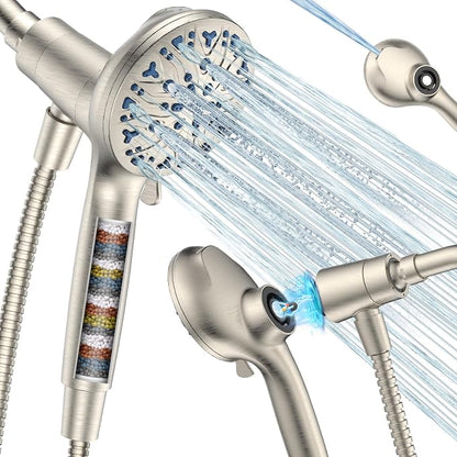 High Pressure Filtered Shower Head with Handheld, Upgrade Magnetic 10-Mode Handheld Showerhead Built-in Power Wash for Bathroom Cleaning, Detachable Shower Head with 71" Shower hose