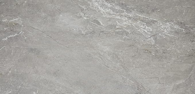 Daltile Perpetuo 12" X 24" Porcelain Marble Look Floor Tile in Polished Eternal Grey (9 pieces per carton) (17.01 sqft per carton)