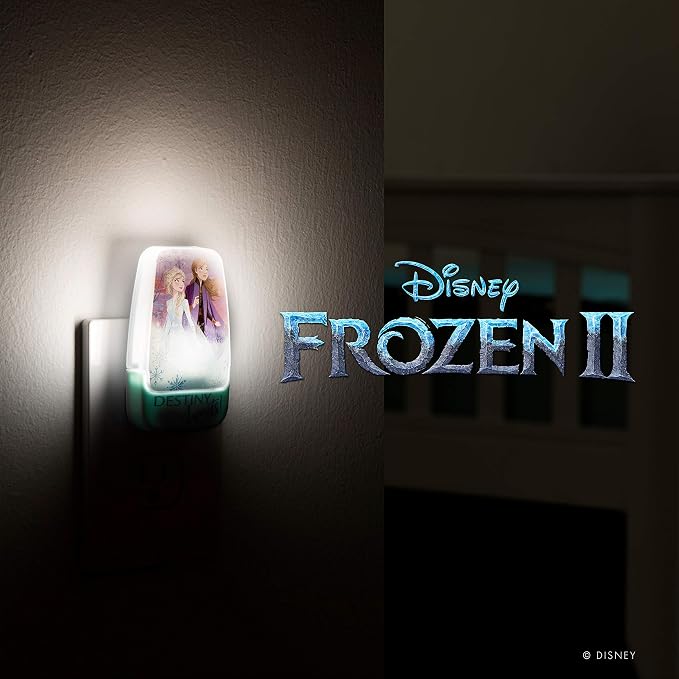 Disney Frozen 45670 LED Night Light, Anna and Elsa, Princess, Plug-in | Dusk-to-Dawn Sensor, Girl's Room Decor, UL-Certified, Ideal for Bedroom, Nursery, Bathroom, Kid's Playroom