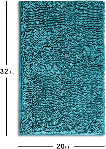 Hearth & Harbor Bathroom Rugs, Chenille Bath Mat - Machine Washable Bath Mats for Bathroom Non-Slip Backing Rubber, Quick Dry Bathroom Mat