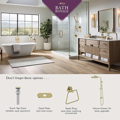 Bath Royale Pasha Luxury Bathroom Sink Faucet Single Control - All Metal, Easy Install, Polished Chrome