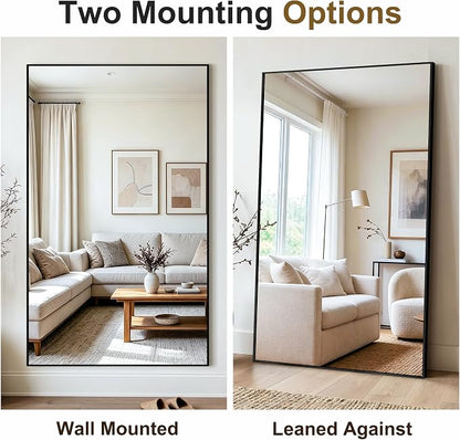 Bathroom Vanity Mirror for Over Sink, 60x36 Inch Matte Black Mirror | Shatterproof Tempered Glass, Anti-Rust Metal Frame, Rectangle Wall Mirrors for Bedroom, Living Room & Entryway