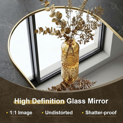 AMOISE Arched Bathroom Mirror for wall, 2 Pack 30"x20" Vanity Mirror, Gold | Metal Frame, HD Glass, Over Sink Mirror for Bathroom, Entryway, Living Room & Bedroom