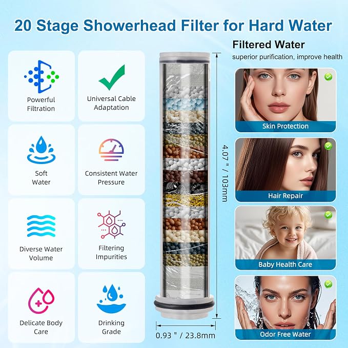 Metal 10" Rain Showerhead with 10-Spray Filter Handheld, 4-way Diverter | Chrome Finish, NSF/ANSI/CAN 372 Certified, High Pressure Shower Head with Pause Mode, 71" Stainless Steel Hose/12" Shower Arm