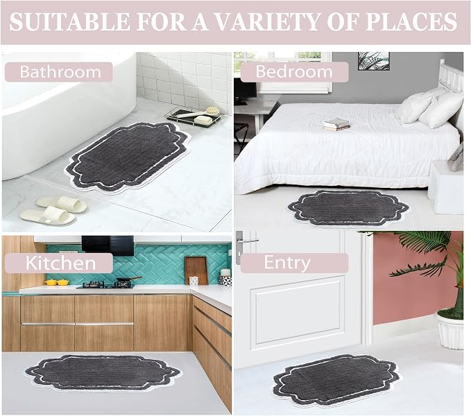 Home Weavers Allure Collection Toilet Lid Cover, Elastic Edges 100% Cotton Soft Universal Fit for Standard Oblong Round Elongated Bath Room Bowl Lids, Washable, 18"x18" Toilet Lid Cover, Dark Gray