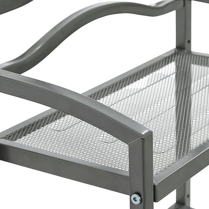 Household Essentials 2-Tier Metal Wall Mount Bathroom Storage Rack, Silver