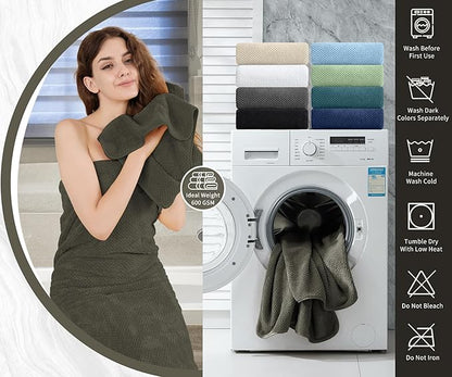 Extra Large Bath Towel Set of 4 (35"x70"),Oversized Bath Sheet Super Soft Highly Absorbent Jumbo Bathroom Towel Set Microfibers Quick Dry Shower Towel for Hotel,Bathroom,Guest,Spa,Gym (Brown)
