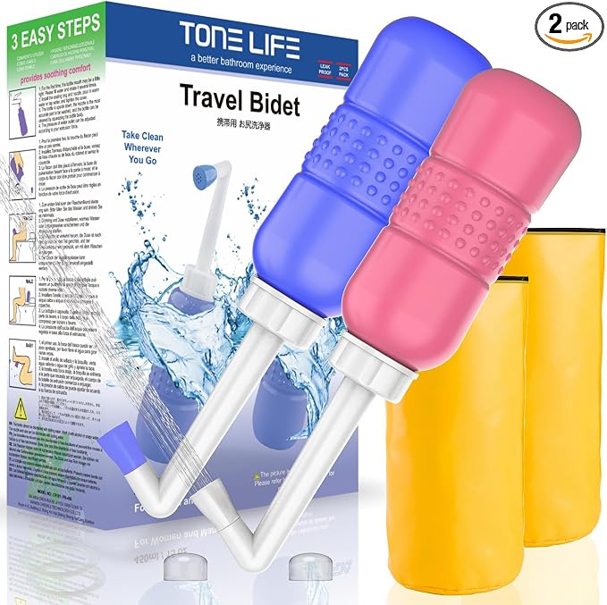 2pcs Portable Bidet Travel Bidet Bottle 450ml Peri Bottle for Postpartum Essentials Perineal Recovery, Feminine Care ,Hemmoroid Treatment,Baby, Women or Bedridden Patient
