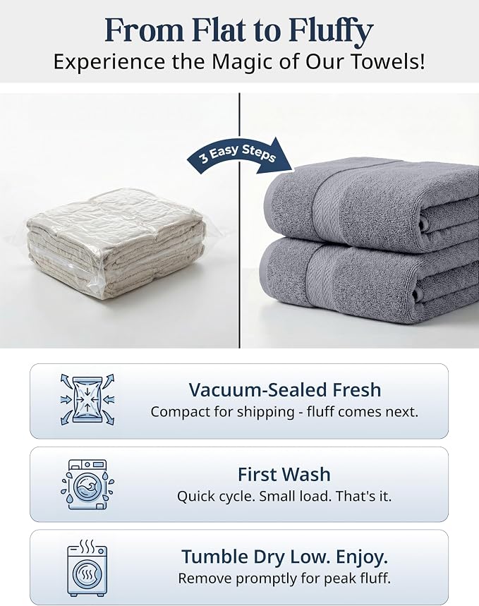 LANE LINEN Towel Set for Bathroom 16 Piece Soft Absorbent - Cool Grey | Towels And Washcloths Sets - Oversized & Roomy, Lightweight & Breathable, Fade-Resistant Color, Classic Terry Weave