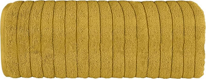 Elegant Comfort 100% Turkish Cotton Corduroy Ribbed Luxury Jumbo Bath Towel Ultra Soft - 35 x 70 Inch - Luxury Spa Premium Hotel Quality Highly Absorbent and Quick Dry Large Bath Towel, Gold