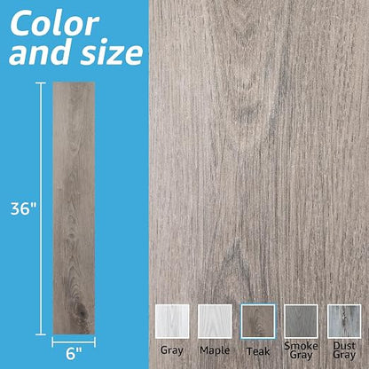 Art3d Wood Textured Peel and Stick Vinyl Floor Tiles, 40-Pack, Teak | Rigid Surface, Waterproof, Fire-Proof, Self-Adhesive, Easy to Clean, Cover 60 sq.ft, Ideal for Bedroom, Living Room, Kitchen