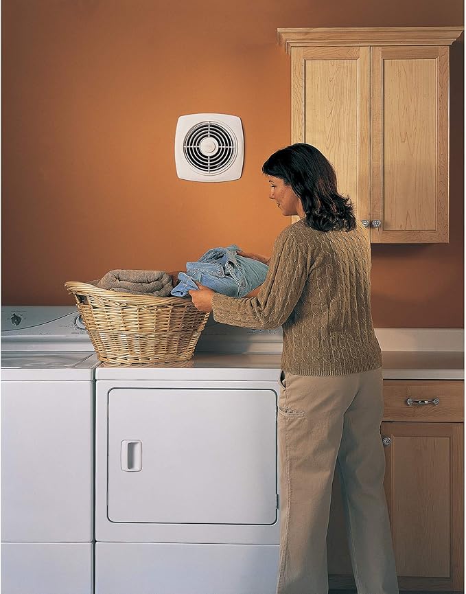 Broan-NuTone 509S Through-the-Wall Ventilation Fan, White Cover, On/Off Switch, 200 CFM, 8.5 Sones, 8"