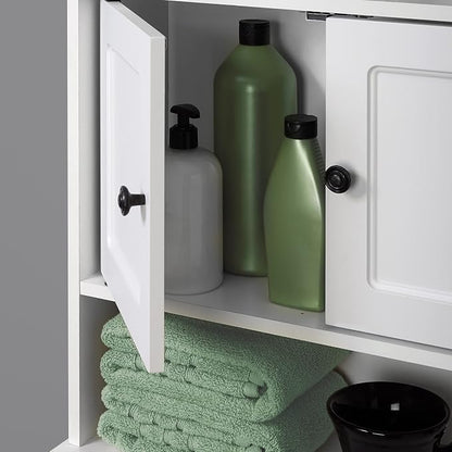 Zenna Home Bathroom Storage Wall Cabinet, Wooden Wall Mounted Storage Organizer, Ideal Medicine Cabinet or Over The Toilet Storage, White