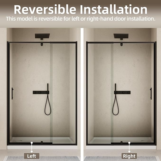 Royal Guard 38-42" W x 71" H Pivot Glass Shower Door,Matte Black | Shower Doors with 4-Inch Adjustable Width, 6mm SGCC Tempered Glass, Reversible Installation,Magnetic Closing,Easy to Clearn