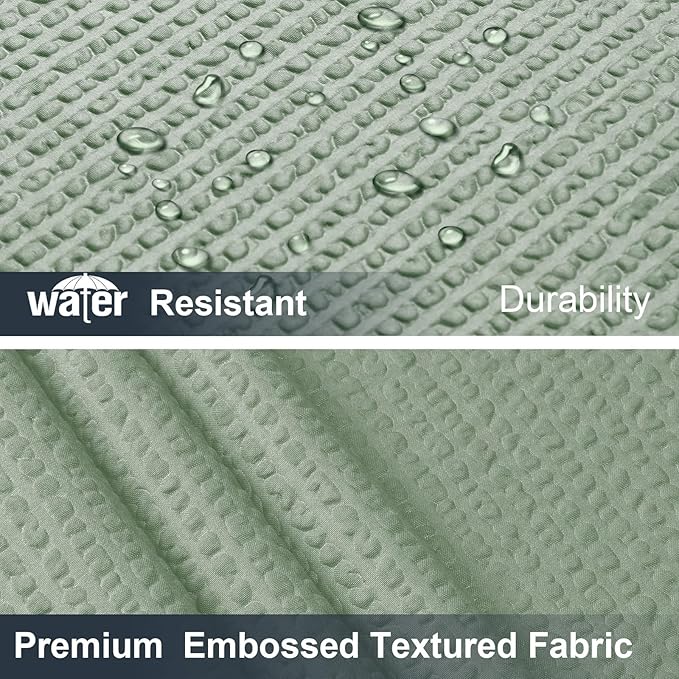 Sage Green Shower Curtain for Bathroom 78 Inches Long, 3D Embossed Textured Fabric Farmhouse Shower Curtain Soft Cloth, Water Repellent, Machine Washable, Hotel Style, 72"W x 78"L, Sage Green