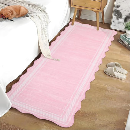 Garvee Washable 2x6 Pink Rug Runners Kitchen Rug | 2x6 Kitchen Area Rug with Non Slip Backing, Modern Abstract Neutral Solid Rugs Soft Carpet for Indoor Backdoor Bedroom