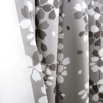 Lush Decor Weeping Flower Light Filtering Window Curtain Panels, Pair, 52"W x 95"L + 2" Header, Gray - Charming Modern Floral Curtains for Living Room, Dining Room, & Bedroom