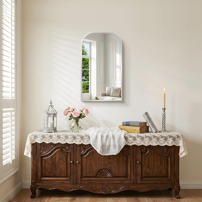 COFENY Bathroom Mirror, 18x30 inch Silver Rectangle Wall Mounted Mirror with Thin Frame, Bathroom Vanity Mirrors for Over Sink, Entryway, Living Room, Bedroom