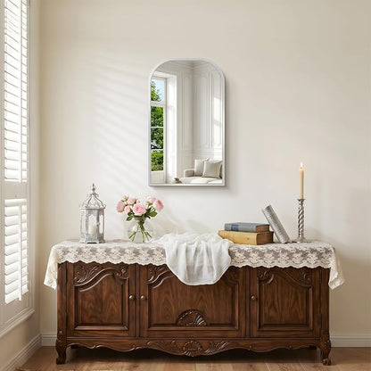 COFENY Bathroom Mirror, 18x30 inch Silver Rectangle Wall Mounted Mirror with Thin Frame, Bathroom Vanity Mirrors for Over Sink, Entryway, Living Room, Bedroom