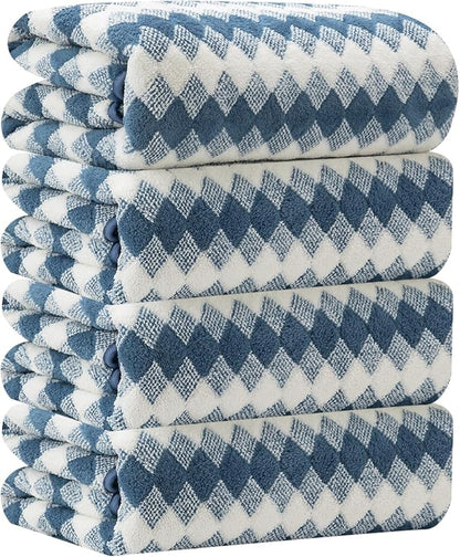 2Pcs Hand Towel 16"x31" Towel Set for Bathroom,Highly Absorbent Quick Dry Face Towel for Daily Use,Soft Microfiber Multipurpose Kitchen Hand Towel Set Collection for Hotel Spa Gym,Blue
