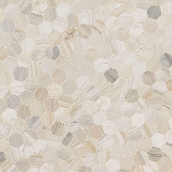 MSI Athena Gold Hexagon Honed Mesh Mounted Mosaic Tile for Bathroom, Kitchen Backsplash, Accent Wall Tile, and Shower Wall Tile