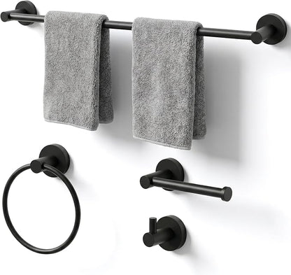 24-Inch Wall Mounted Towel Racks for Bathroom, 4-Piece Towel Bar Set | Rust-Resistant SUS 304 Stainless Steel, 4-Piece Towel Bar Set, Space-Saving Design, Easy Mount for Bath Towel Storage Home