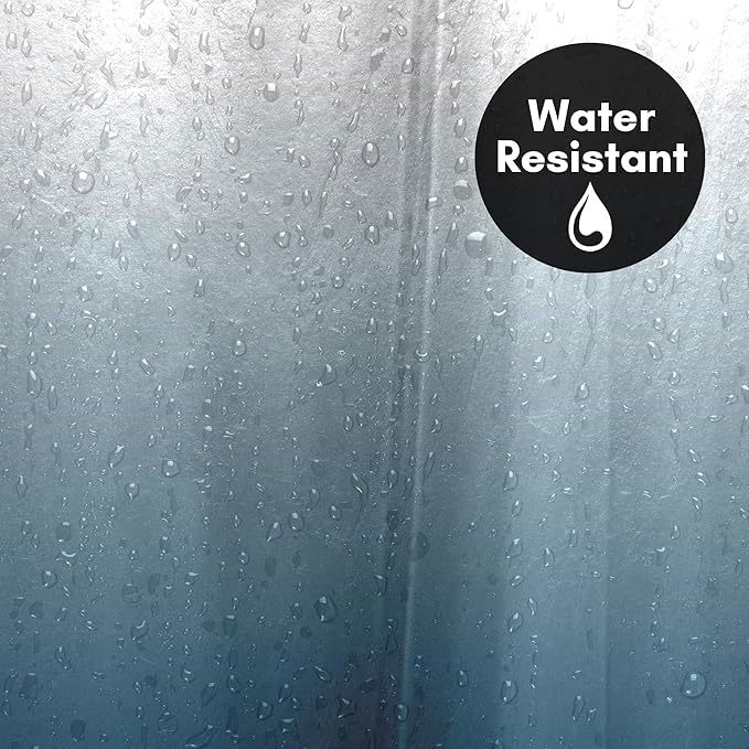Americanflat 71x74 Light Blue Ombre Shower Curtain - Water-Resistant Long Shower Curtain with Durable Grommets and 12 Hooks - 100% Polyester
