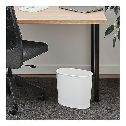 iDesign Slim Plastic Bathroom Trash Can, White | Small Size, For Bedroom, Office, Desk, Dorm