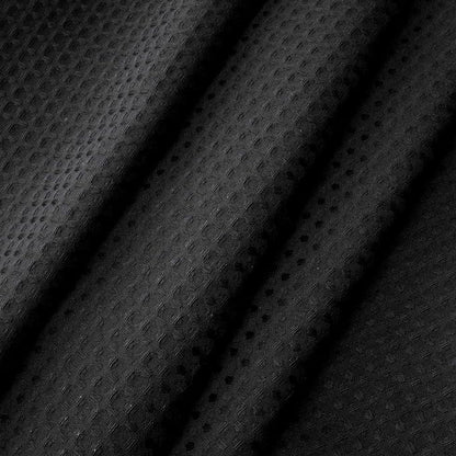 RiverDream Heavyweight Waffle No Hook Shower Curtain with Liner,Black,71x80 | Dotted Waffle,Snap-in Liner,Heavy Duty,Quick Dry,Mesh Top Window,With Bottom Magnets,Hotel-Grade,Washable,Long Size