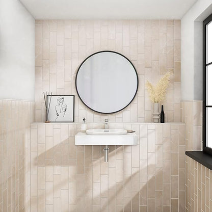 Daltile Perpetuo 4" X 12" Glazed Ceramic Wall Tile in Satin Elegant Beige (28 pieces per carton) (10.64 sqft per carton)
