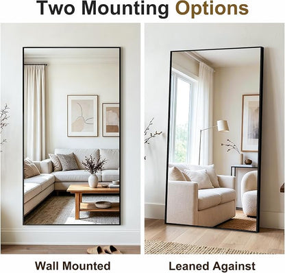 Bathroom Vanity Mirror for Over Sink, 55x30 Inch Matte Black Mirror | Shatterproof Tempered Glass, Anti-Rust Metal Frame, Rectangle Wall Mirrors for Bedroom, Living Room & Entryway