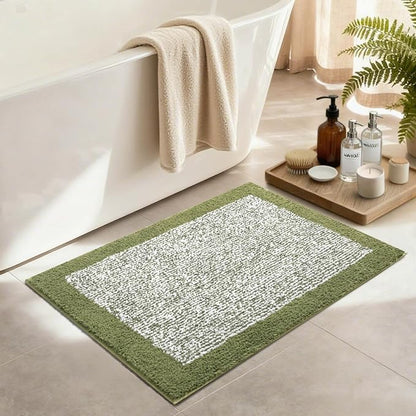 36x24 Large Bathroom Rugs Washable Non Slip, Olive Green Bath Mat for Bathroom Floor Tub, Soft Absorbent Quick Dry Mats for Shower, Bathtub,Home Decor