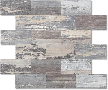 2026 New Upgrade Peel and Stick Backsplash Tile, Peel and Stick 11.34" X 11.57" Wall Tile for Kitchen, Bathroom, Fireplace, Laundry (Light Rustic, 1 Pack)