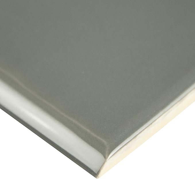 MSI Urbano Graphite 4x12 Inch Glossy Bullnose Ceramic Subway Wall Tile - Bathroom, Kitchen Backsplash, Accent Wall, Shower