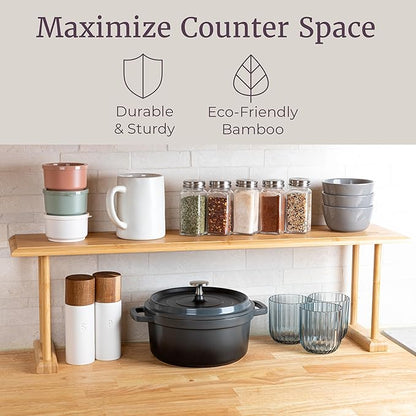 Bamboo Sink Shelf - Countertop Organizer Kitchen, Bathroom, Bedroom, Office - Space-Saving Storage for Soap, Sponges, and Cleaners by Lavish Home