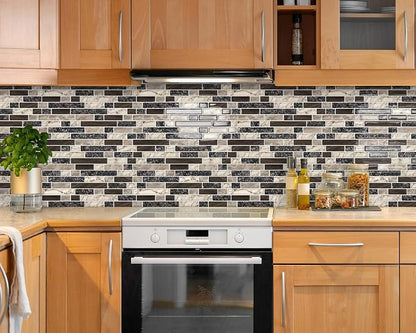 Peel and Stick Backsplash 3D Self Adhesive Wall Tile Brown 10 Sheet | Thick,Sticky,12"x12",Marble,for Kitchen,Bathroom