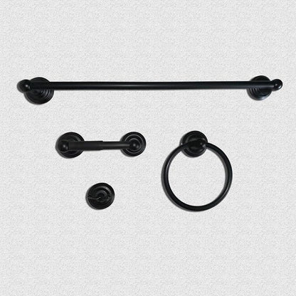 SENTO ROBIKI Black Bathroom Accessories Set, Bath Hardware, Includes Robe Hook, Toilet Paper Holder, Towel Ring, 18” & 24” Towel Bar, Duty Metal Bath Hardware Set Wall Mounted (4-Piece, Matte Black)
