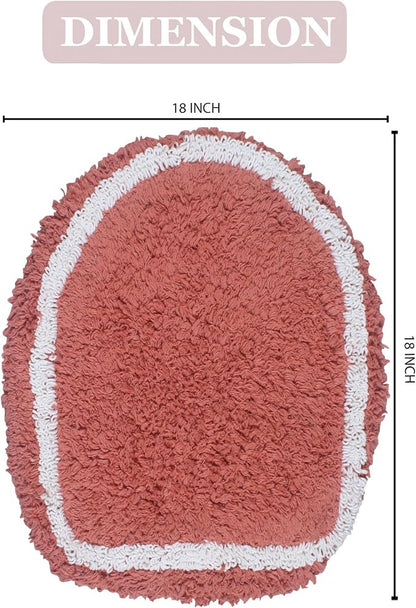 Home Weavers Allure Collection Toilet Lid Seat Cover, Elastic Edges, 100% Cotton Soft Universal Fit for Standard Oblong Round Elongated Bath Room Bowl Lids, Washable, 18"x18" Toilet Lid Cover, Coral