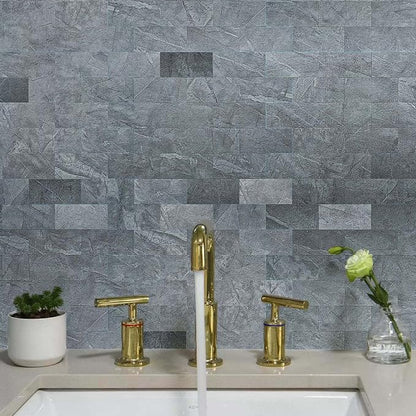 Art3d Peel and Stick Backsplash, Stick on Wall Tile, 10-Pack, Blue Grey | PVC, Self Adhesive, Splash Resistant, Multi-Surface Compatibility, Ideal for Kitchens, Fireplaces, Stair Areas