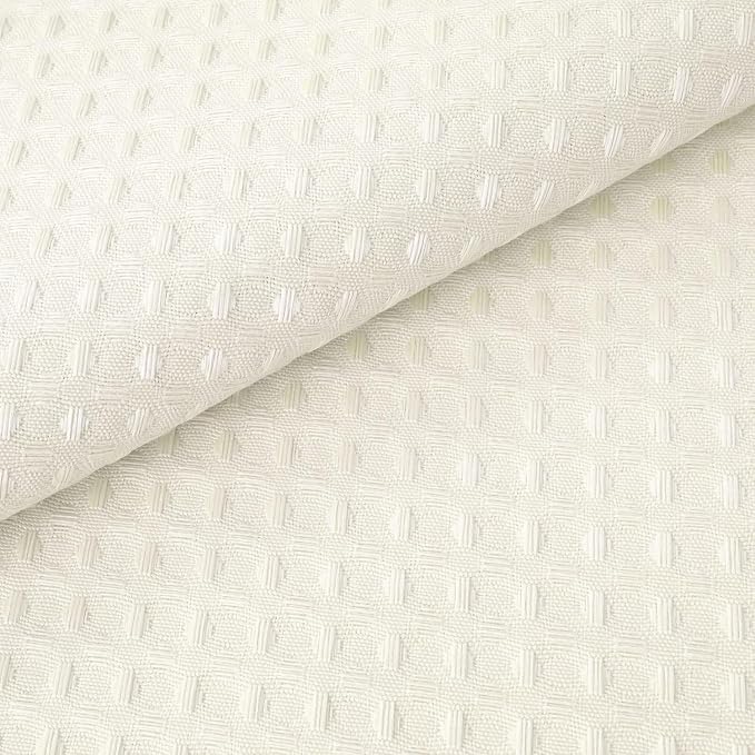 RiverDream Heavyweight Waffle No Hook Shower Curtain with Liner,Cream,36x74 | Dotted Waffle,Snap-in Liner,Heavy Duty,Quick Dry,Mesh Top Window,With Bottom Magnets,Hotel-Grade,Washable,Small Stall Size